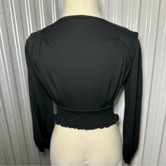 Habitual Kids Black Long Sleeve Smocked Waist Top size 14 - Picture 2 of 4